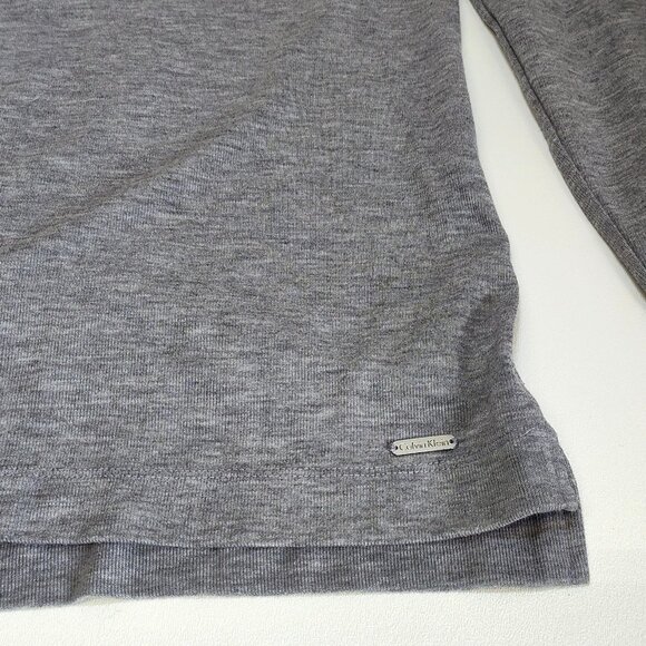 Calvin Klein Sweater Pullover Ruffle Shoulders Gray Knit Small Chest Measure 38" - Picture 3 of 7